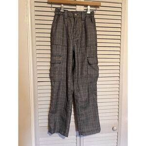 PACSUN Women's Size Small S Pants Cargo‎ High Rise Plaid Y2K 90s Retro Straight